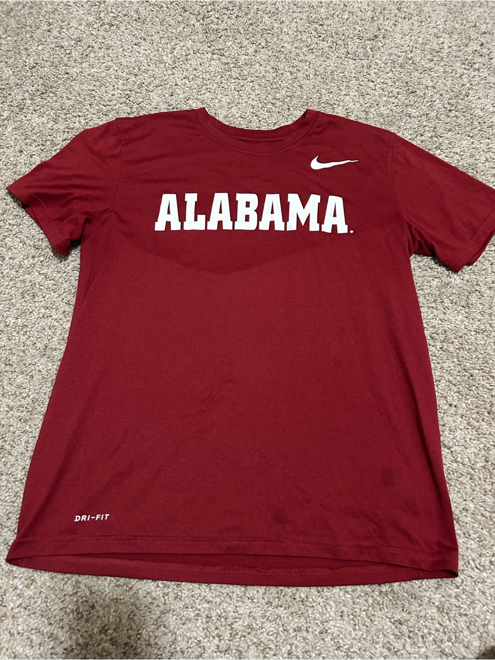 Nike Alabama Crimson Tide T-Shirt Size M Red Dri-Fit Wordmark